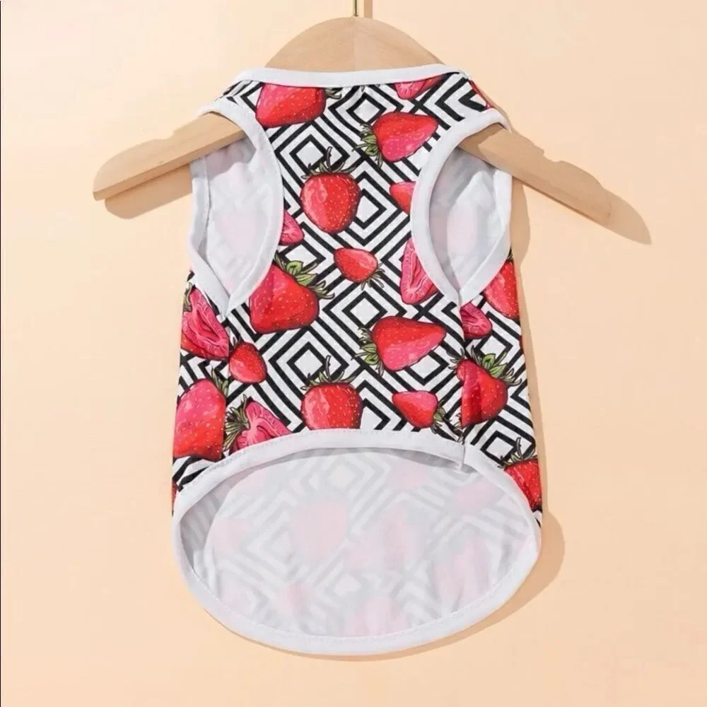 Strawberry Graphic Dog Tank Shirt